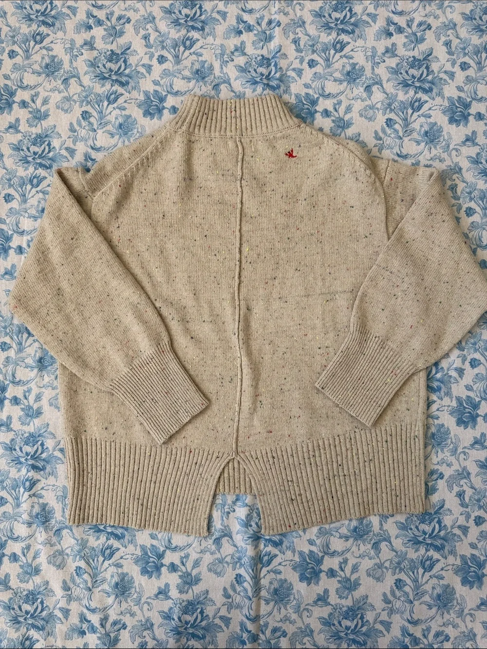 NWT Graniph High-Neck Cream Knit Sweater Red Panda Embroidery Medium
